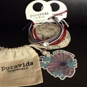 3 Pura Vida bracelets.  Including mother of pearl